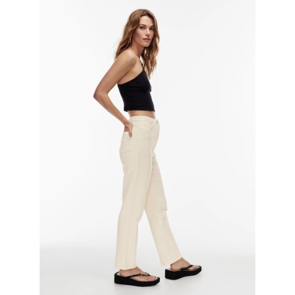 Aritzia WILFRED FREE Melina Cotton Twill Straight Leg Pants, Size 4 deep taupe - Picture 16 of 16